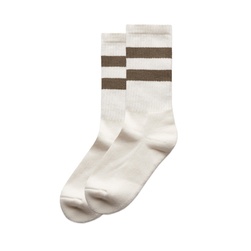 Relax Stripe Socks | Beige/Café (1 par)