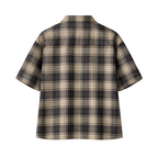 Boxy Button-Up Tee | Black Plaid