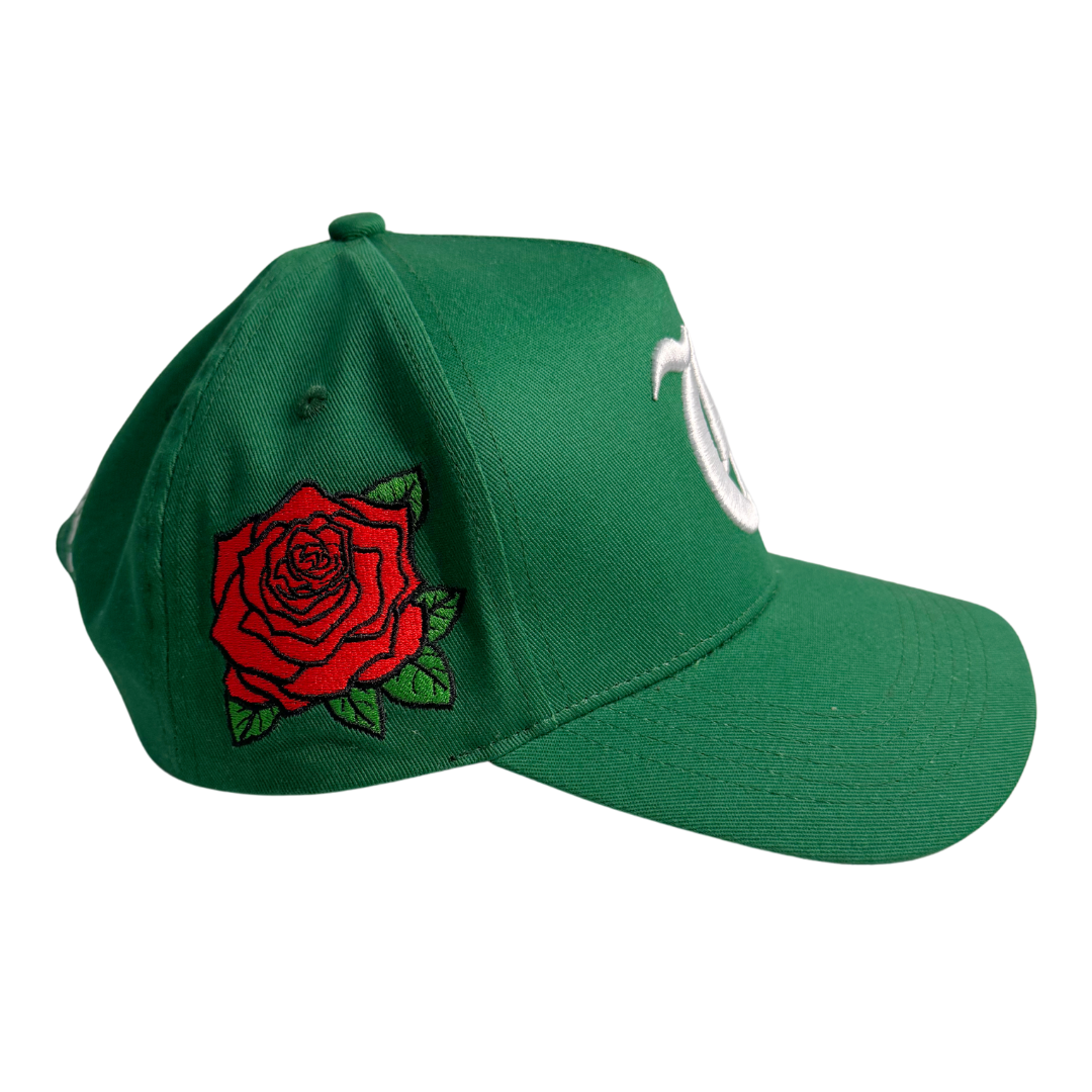 Baseball Rose Cap | Green & Red