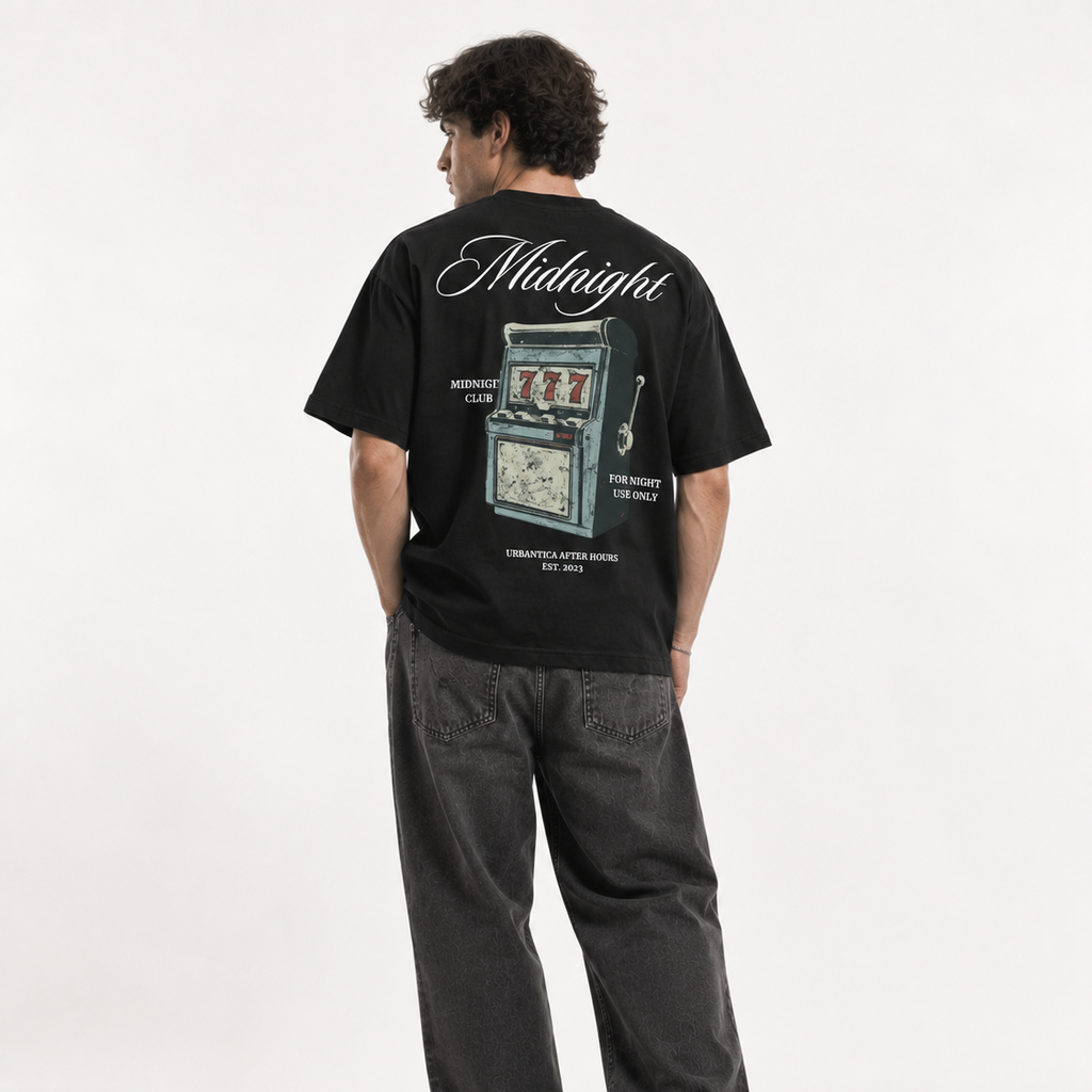 Boxy Heavyweight Tee | Lucky Night Black