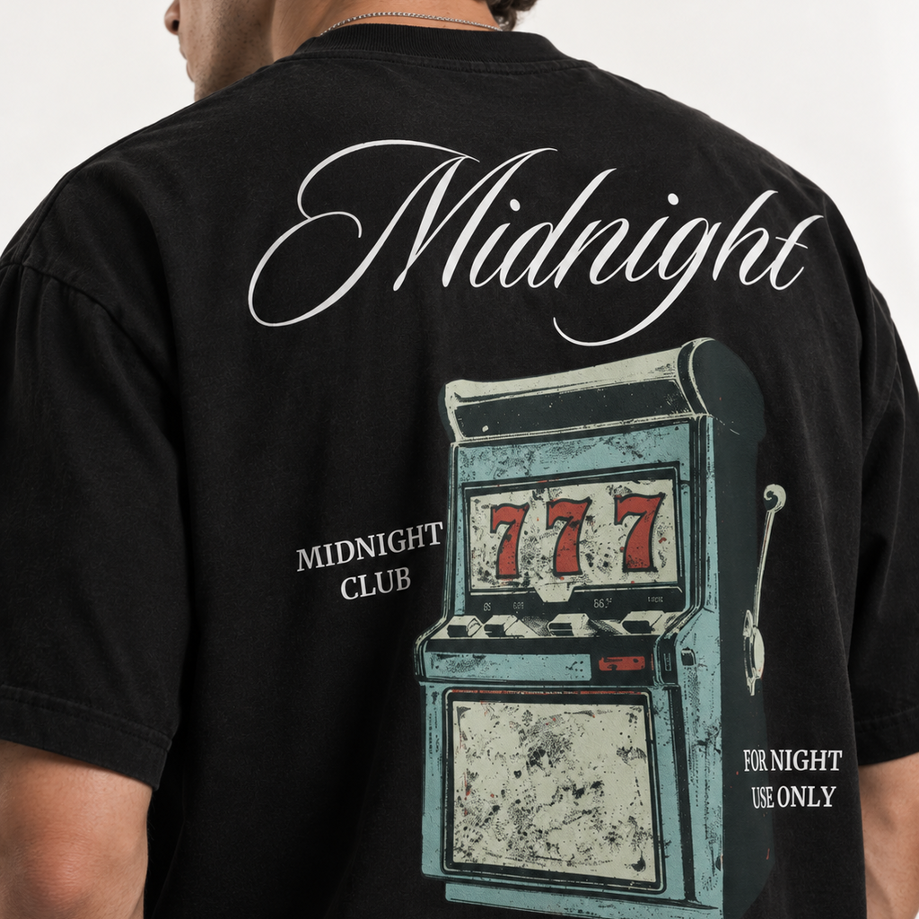 Boxy Heavyweight Tee | Lucky Night Black