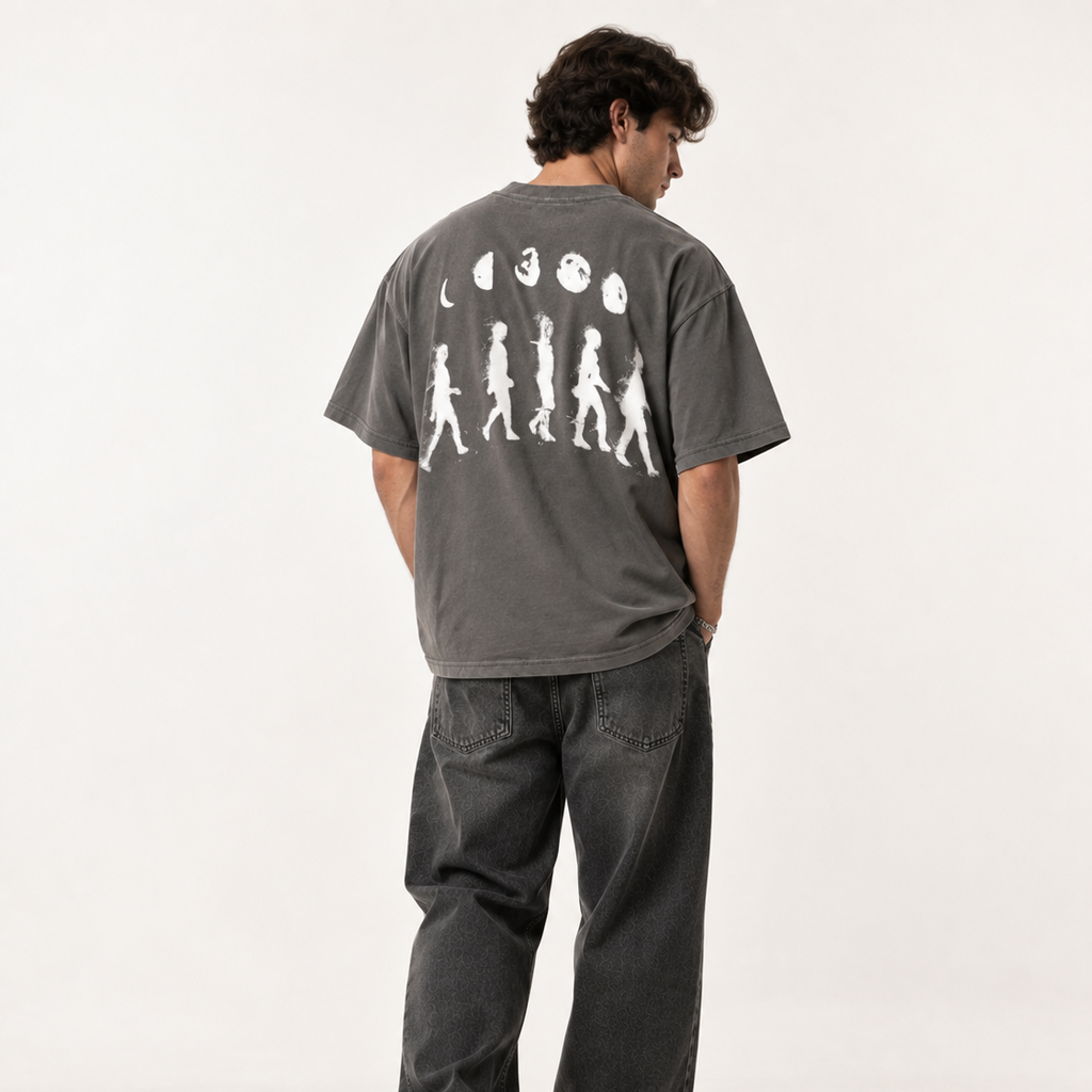 Boxy Heavyweight Tee | Midnigth Club Grey