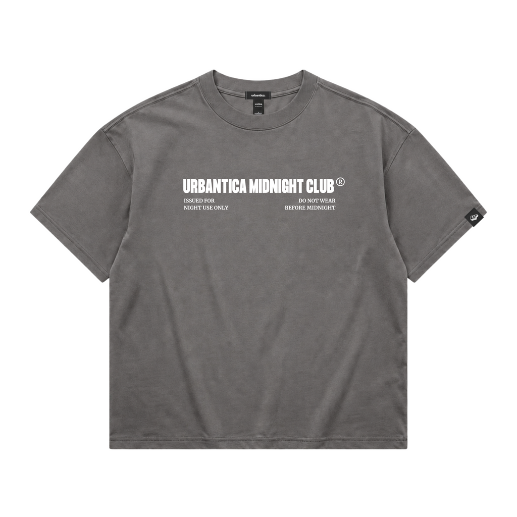 Boxy Heavyweight Tee | Midnigth Club Grey