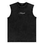 Acid Washed Black Tank Tee | Sleeveless Shirt Night Division