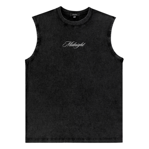 Acid Washed Black Tank Tee | Sleeveless Shirt Night Division