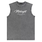 Acid Washed Grey Tank Tee | Sleeveless Shirt Midnight