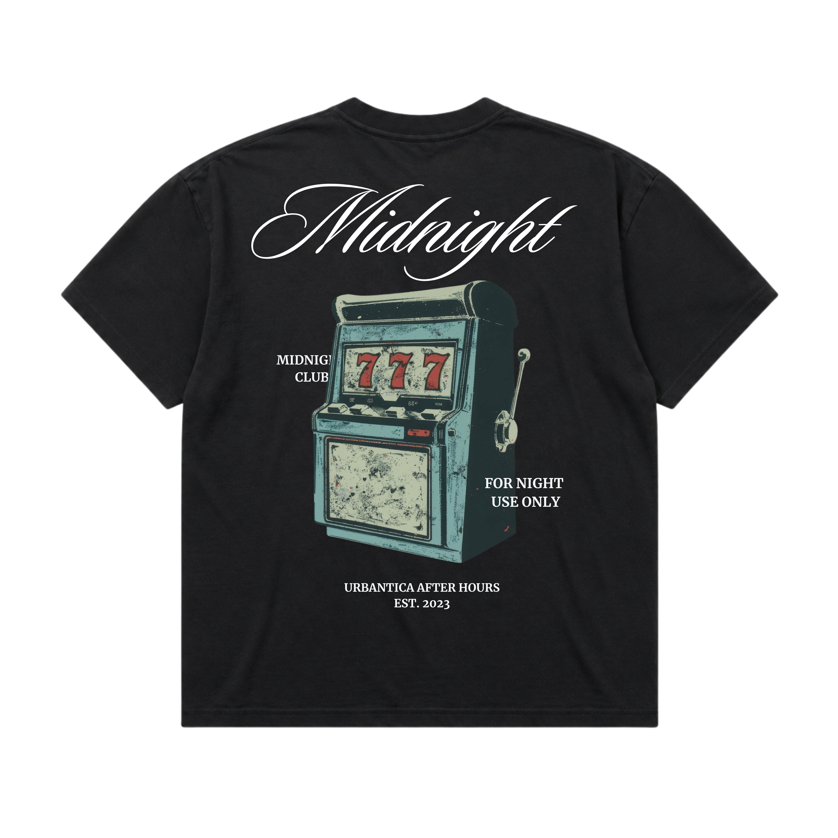 Boxy Heavyweight Tee | Lucky Night Black