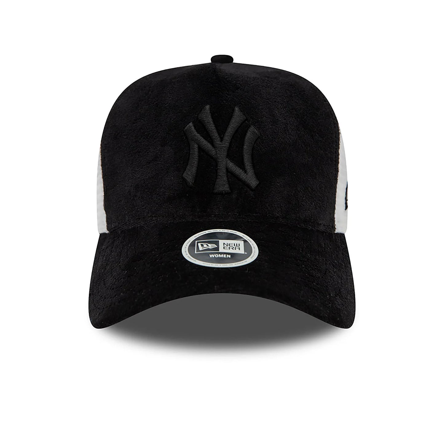 New York Yankees Velour Black A-Frame Trucker Ajustable