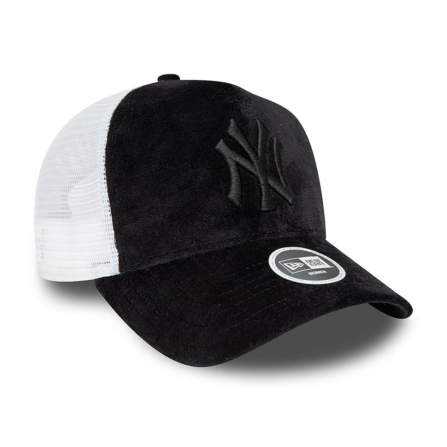 New York Yankees Velour Black A-Frame Trucker Ajustable