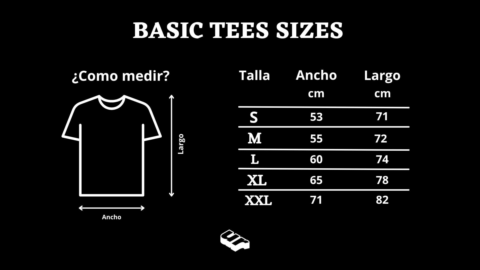Guía de tallas Basic Tee Urbantica