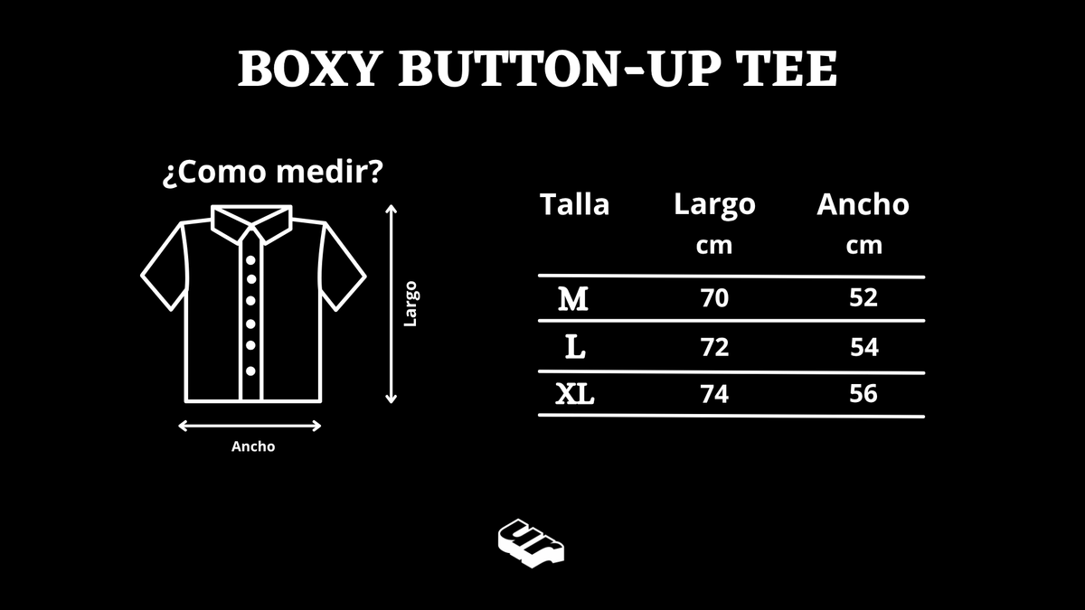 Guía de tallas Boxy Button-Up Tee Urbantica