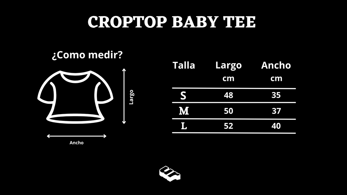 Guía de tallas Croptop Baby Tee Urbantica