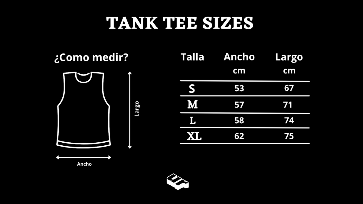 Guía de tallas Tank Tee Urbantica